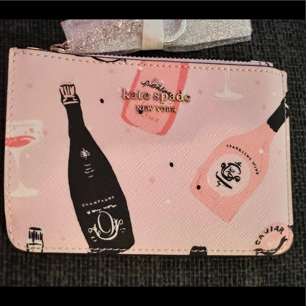 NWT Kate spade pink champagne card case wallet